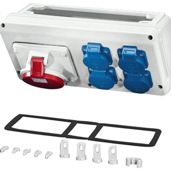 Hensel MI CB 17 Caja de Conexión 1x32A 5P 400V 4x16A 2P IP44 - Mi CB 17