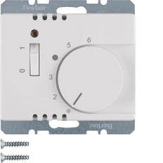 Termostato de ambiente Hager Berker con contacto NC e interruptor LED - 20300069