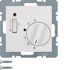 Termostato de ambiente Hager Berker con interruptor LED de contacto de apertura - 20301909