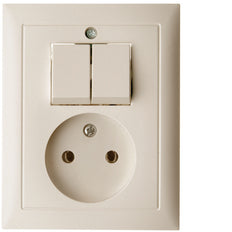 Interruptor Hager Berker Serie S.1 con toma de corriente 2P - Blanco - 6143658982