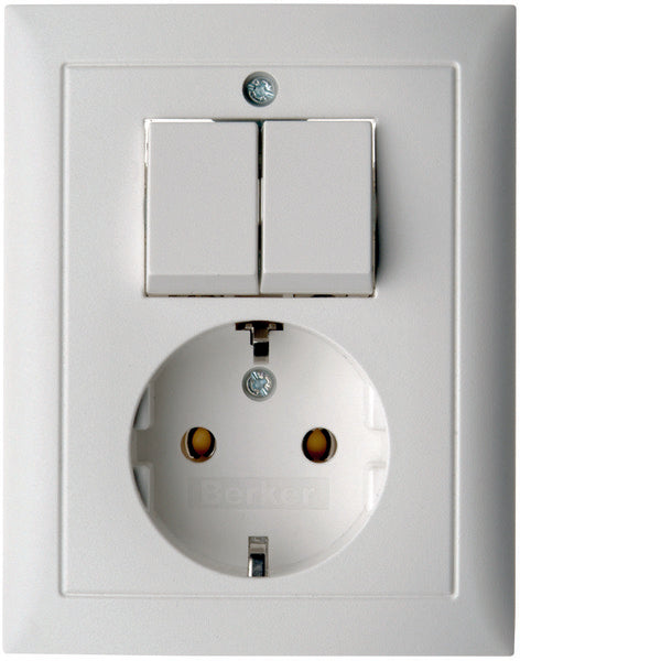 Hager Berker Serie S1 Interruptor Toma de Corriente con Tapa - 6143551949