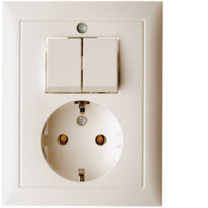 Hager Berker S1 SCHUKO Toma de corriente con placa de cubierta Blanco brillante - 6143558942