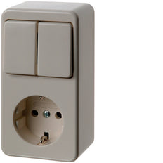 Hager Berker Serie combinada de montaje en superficie para interruptor y toma de corriente - 61479440