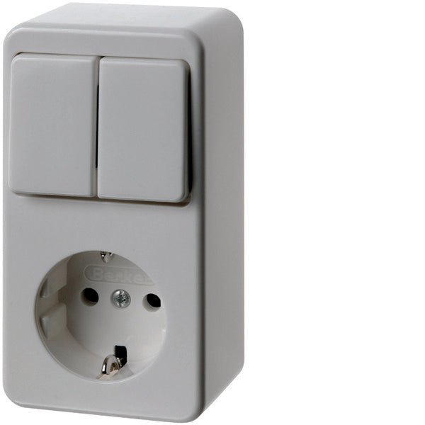 Hager Berker Serie combinada de montaje en superficie Interruptor Enchufe Toma de corriente - 61479449