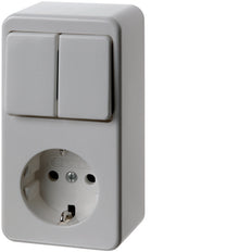 Hager Berker Serie combinada de montaje en superficie Interruptor Enchufe Toma de corriente - 61479449