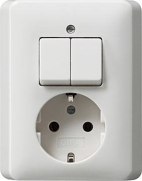 Combinación de interruptor y toma de corriente Gira Standard Serie 55 Blanco Puro - 017503