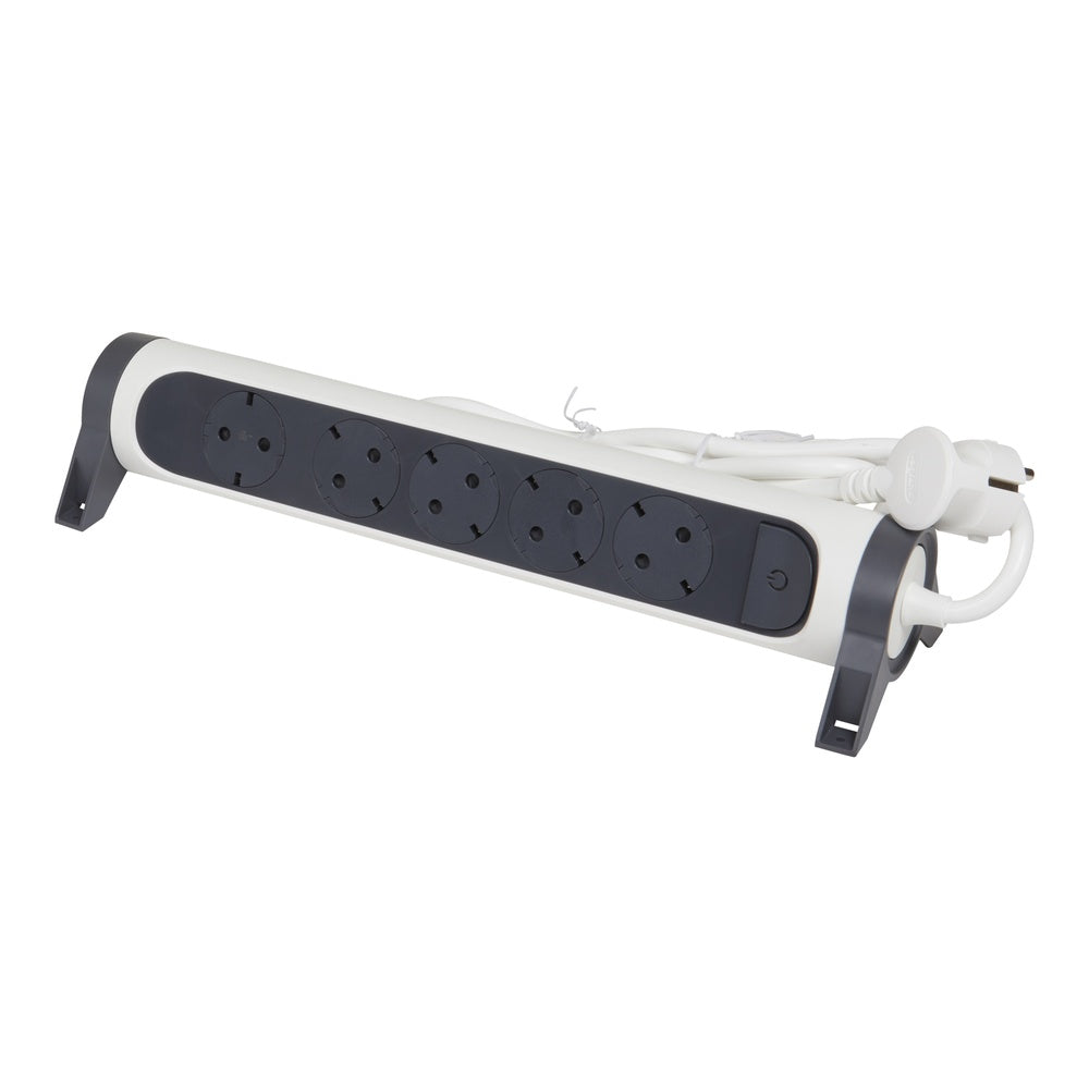 Legrand Premium Base de 5 tomas con cable de 3 m Negro-Blanco - 694538