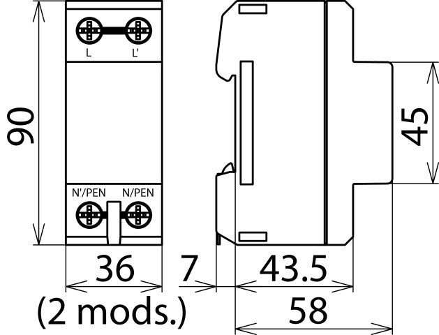 DEHNbloc 1 H 1-Pole 255V AC Pararrayos - 900222