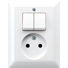 Interruptor y toma de corriente combinados Jung AS500 Alpin blanco - AS5545EUWW
