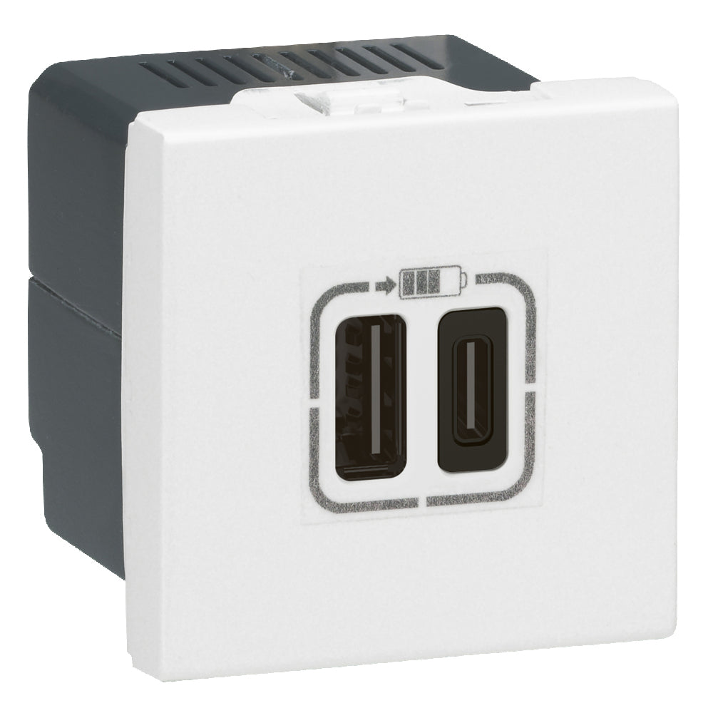 Legrand Mosaic Cargador USB Tipo C 2 Módulos Blanco - 077590
