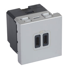 Legrand Mosaic Cargador USB Tipo C 2m Aluminio - 079390