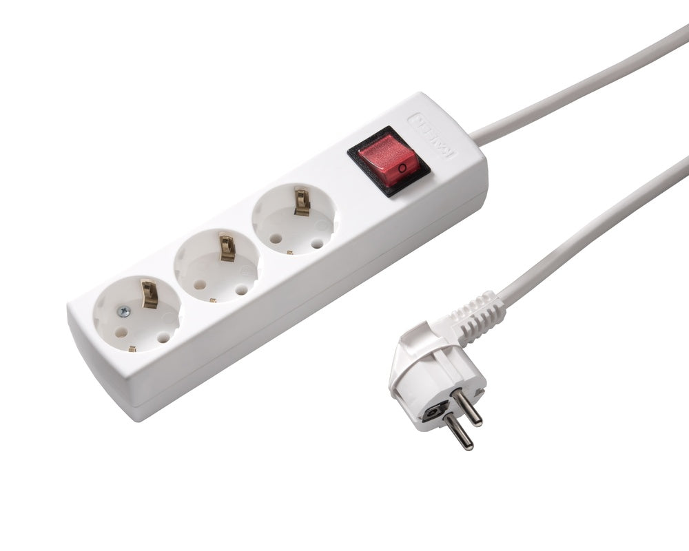 Martin Kaiser Toma de 3 vías con interruptor y cable de 3M - 1049ZL3-15W/KWS