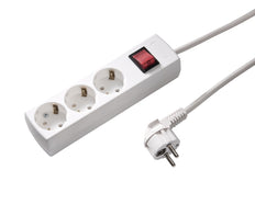 Martin Kaiser Toma de 3 vías con interruptor y cable de 3M - 1049ZL3-15W/KWS