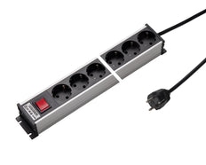 Regleta de enchufes de aluminio de 8 vías y 45 grados con cable interruptor Martin Kaiser - 1301ZL8SW15 [10 Piezas]