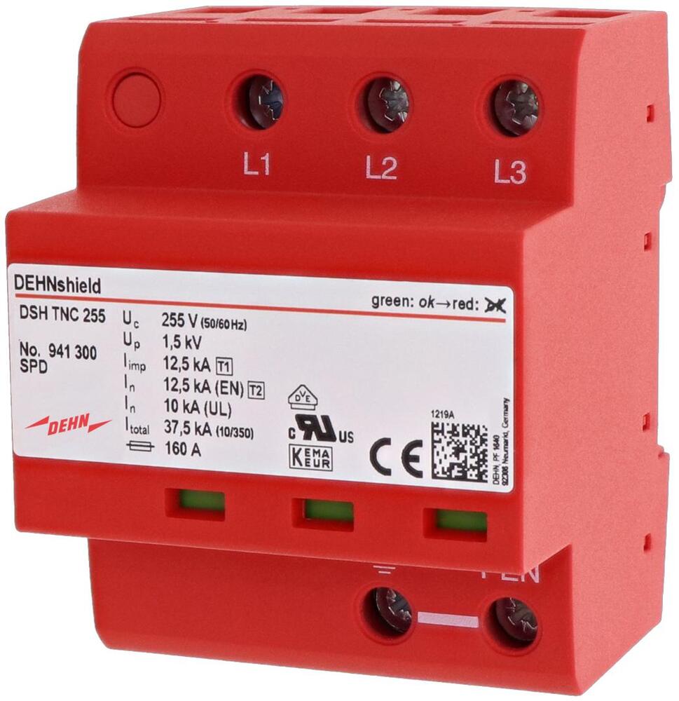 Descargador combinado DEHNshield Tipo 1+2 Trifásico TN-C TNC 255 - 941300