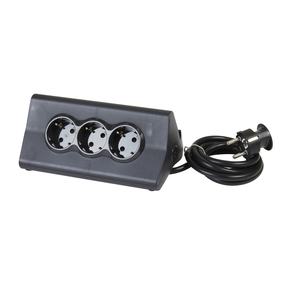 Legrand Bloque de escritorio con 3 tomas - 2 USB y soporte para tableta Negro RA - 694811