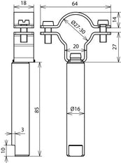 Soporte de conductores Dehn para HVI Power D27-30mm D16 L85 V2A - 253331