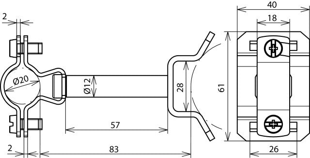 DEH LH ZS 20 Ex P70 SBB V2A Soporte de conductores 20mm 70mm - 275444
