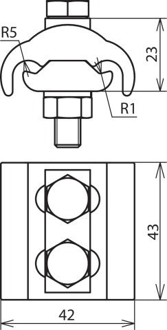 Conexión paralela Dehn Cu/Gal Sn Para conductores diferentes - 306105