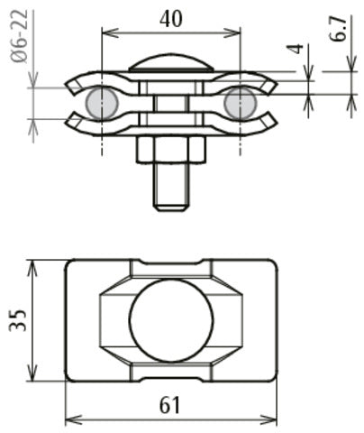 Dehn Conector Paralelo St Bare Para Rd 6-22mm PV 6.22 Frm10x40 Stblank - 306121