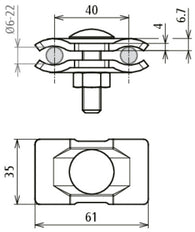 Dehn Conector Paralelo St Bare Para Rd 6-22mm PV 6.22 Frm10x40 Stblank - 306121