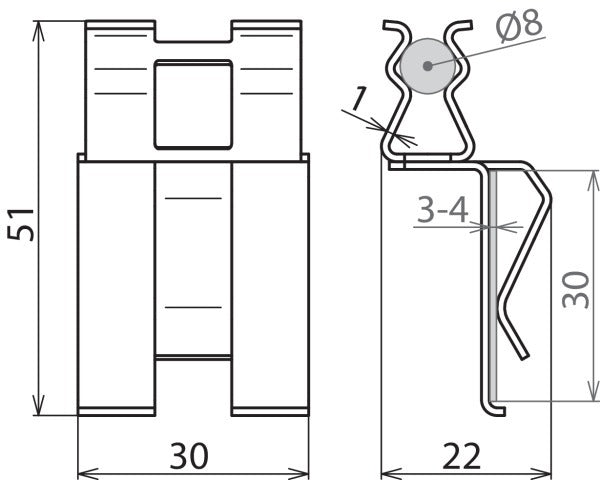 Dehnclip Abrazadera De Refuerzo Para 8mm 10mm Acero Desnudo - 308141 [2 piezas]