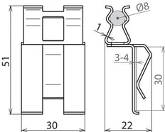 Dehnclip Abrazadera De Refuerzo Para 8mm 10mm Acero Desnudo - 308141 [2 piezas]