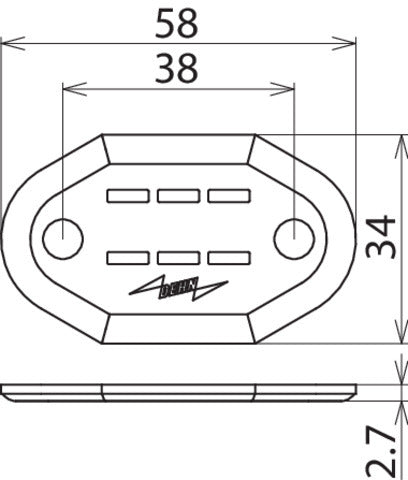 Placa de matrícula Dehn con ranura - 490100 [2 piezas]