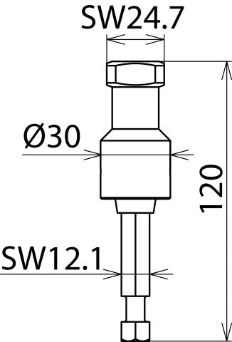 Cabeza de maniobra Dehn hexagonal 24/12mm Para accionamientos de motor - 763712