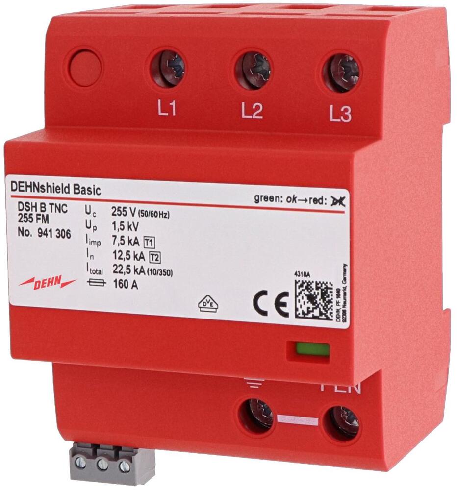 Dehn DSH B TNC 255 FM Descargador combinado Tipo 1 y 2 TN-C - 941306