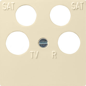 Gira Placa de interruptor cuádruple con accesorios Crema Blanco - 025901
