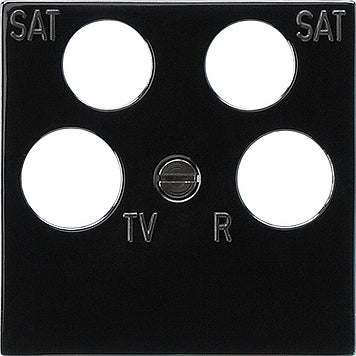 Gira 4-Way Coaxial Satélite Accesorio Tapa Placa Negro - 025910
