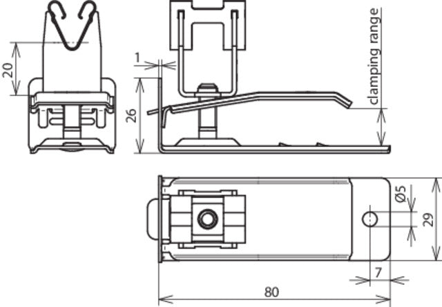 Dehn V2A H20 UK8 Soporte de Conductor de Techo Para Abrazadera Rango 2-8mm - 206389