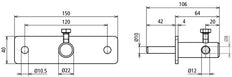 Taco tensor Dehn RD 8mm StSt 2 Orificios de fijación D 10,5mm ASK 8 150 40 V2A - 241009