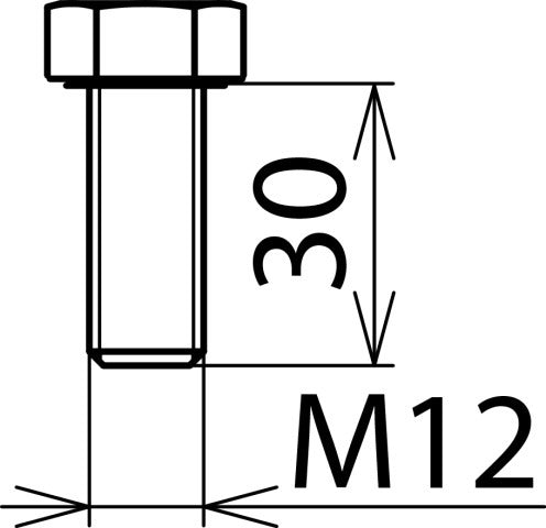 Tornillo hexagonal Dehn DIN 933 M12x30mm Acero inoxidable - 561930 [2 piezas]