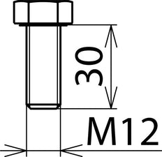 Tornillo hexagonal Dehn DIN 933 M12x30mm Acero inoxidable - 561930 [2 piezas]