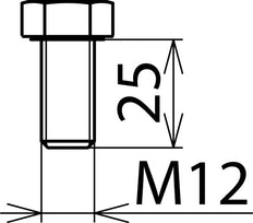 Tornillo hexagonal Dehn DIN 933 M12x25mm Acero inoxidable - 561925 [5 piezas]