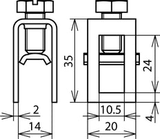 Regleta de bornes Dehn 16-95mm para barra equipotencial - 563013 [2 piezas]