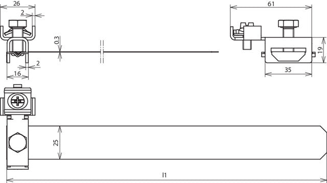 Abrazadera de tubo de tierra Dehn D 27-114mm con abrazadera de conexión 2x4-25mm2 - 540911