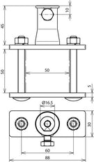 Abrazadera de barandilla Dehn para Dehniso Combi con casquillo de 16 mm - 106312