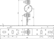 Soporte de montaje Dehn WB D40 WA V2A con cala para tubos - 105140