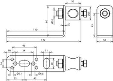 Dehn Escuadra De Montaje 90 Grados StSt Con Perno De Sujeción Al D 16mm - 106311