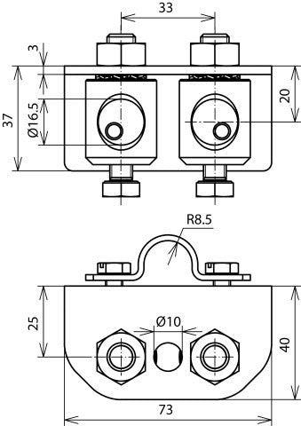 Adaptador Dehn Soporte Acodado Varillas de Terminación de Aire V2A - 106325