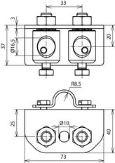 Adaptador Dehn Soporte Acodado Varillas de Terminación de Aire V2A - 106325