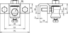 Dehn Terminal Para Perfiles 3-18mm Con Perno De Sujeción Al - 106319