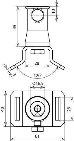 Clip de acero inoxidable para correa tensora Dehn - 106322