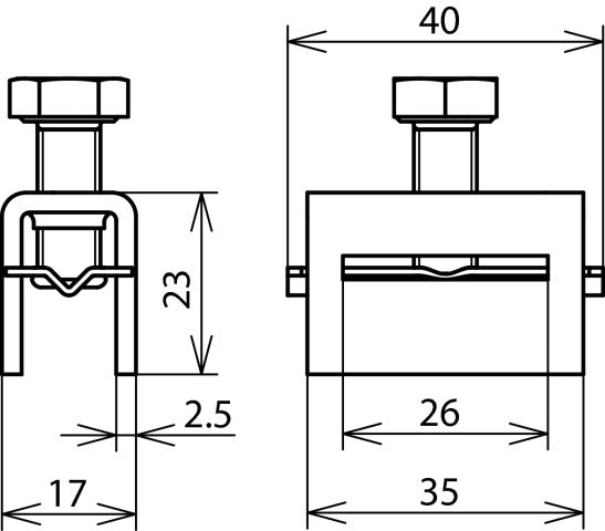 Cabeza de agarre Dehn para fleje tensor 25x0,3mm Acero inoxidable - 106324 [2 piezas]