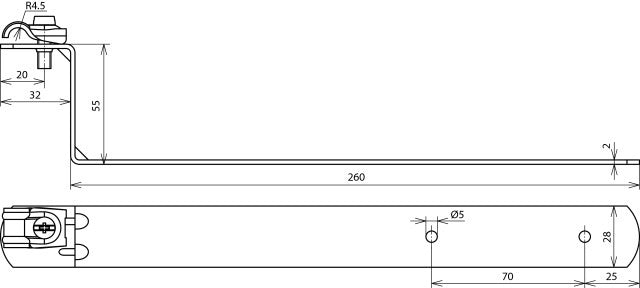 Dehn Soporte De Conductor De Techo Con Abrazadera L 260mm StTZN - 202040