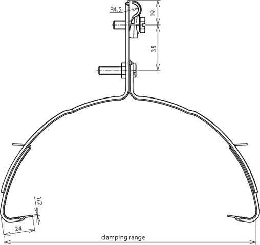 DEHN Portacondensador de techo DEHNQUICK StSt Ajustable RD 6-10mm - 202900