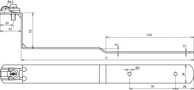 Portaconductor Dehn Quick Roof StSt Rd 6-10mm L 260mm - 202901